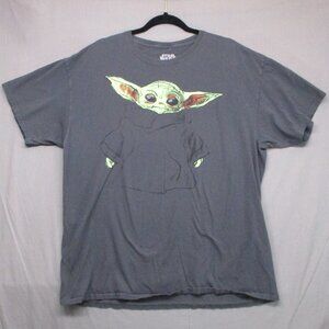 Star Wars Mad Engine Graphic Print Baby Yoda T-Shirt Gray Men Size | XL
